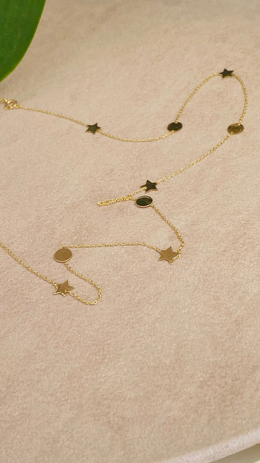 Solid 18k Yellow Gold Dainty Necklace